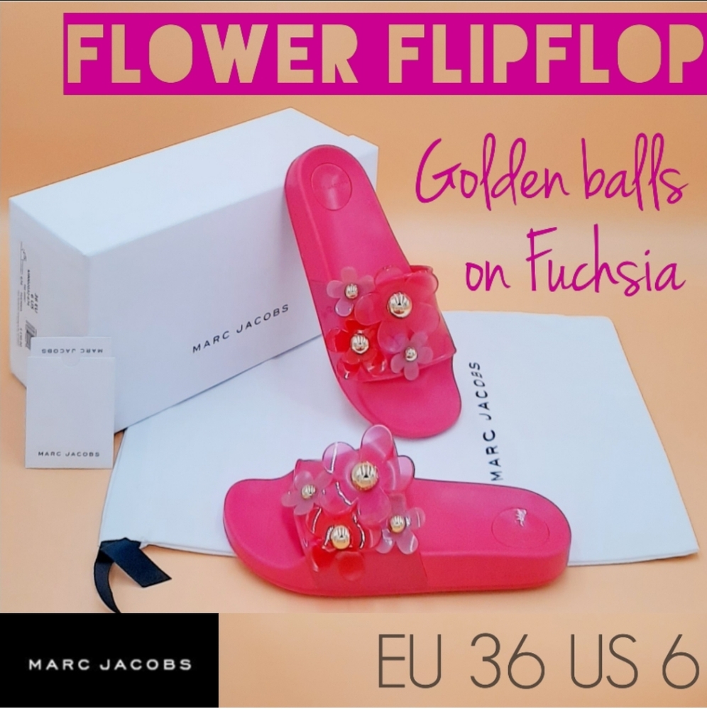 Marc Jacobs Daisy Flower Slippers Slides Pink -NIB